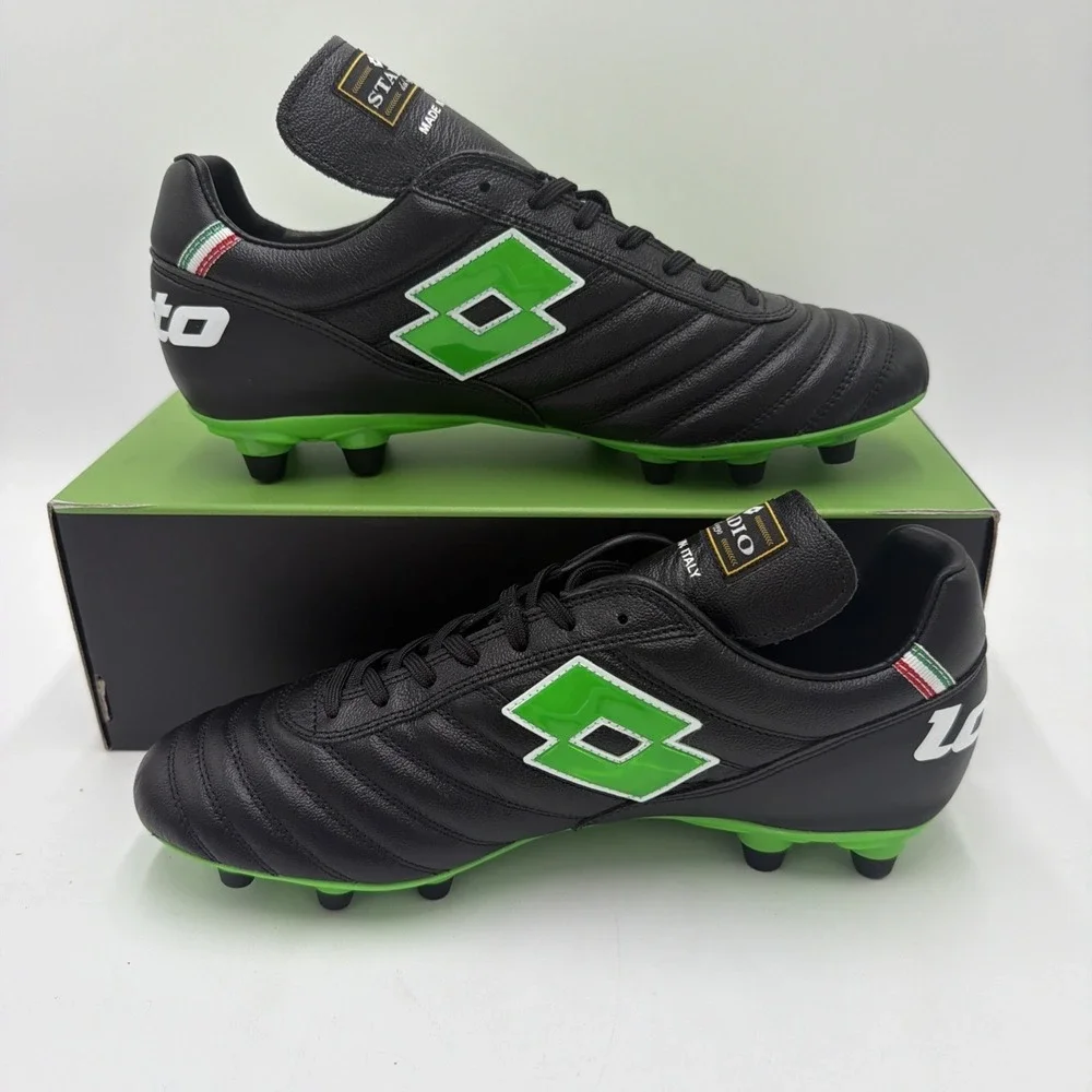 Lotto Stadio OG II FG Soccer Cleats Black Spring Green Mens Size 11.5 NWB No Lid